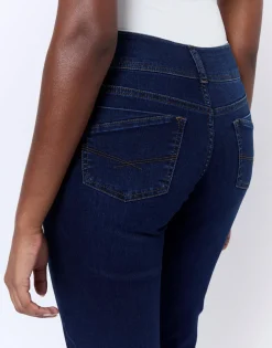 Jean long droit en denim MARINE Femme
