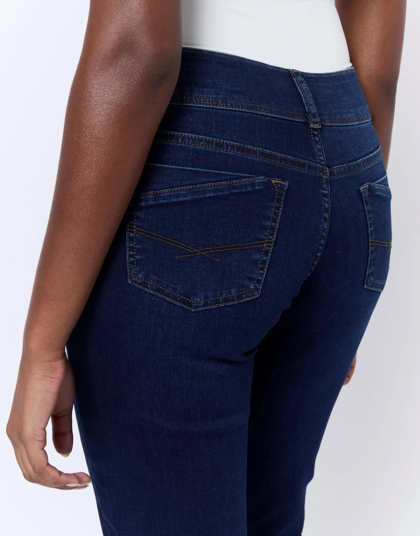 Jean long droit en denim MARINE Femme