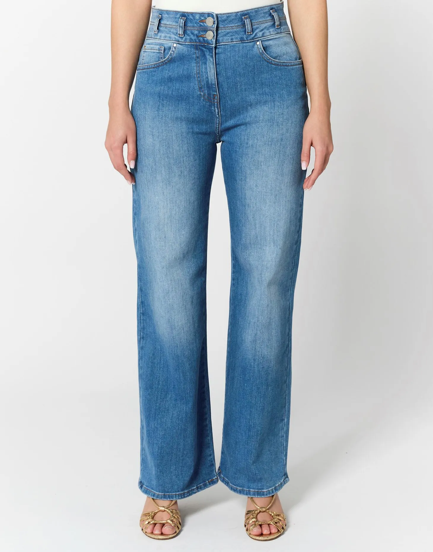 Jean long flare BLEU CLAIR Femme