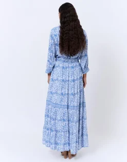 Jupe longue imprimée BLEU