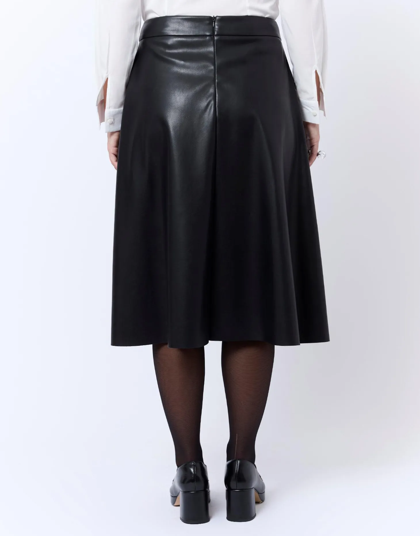 Jupe midi uni NOIR