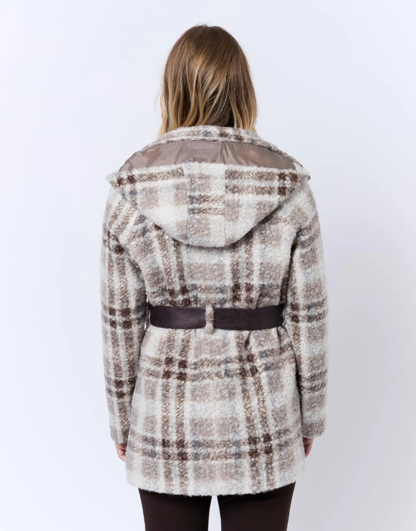 Manteau à carreaux BEIGE Femme