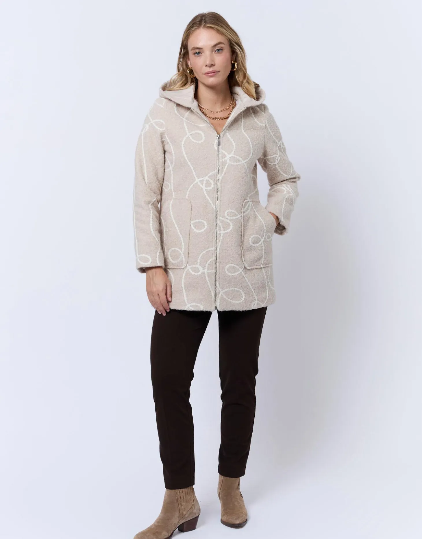 Manteau imprimé BEIGE Femme