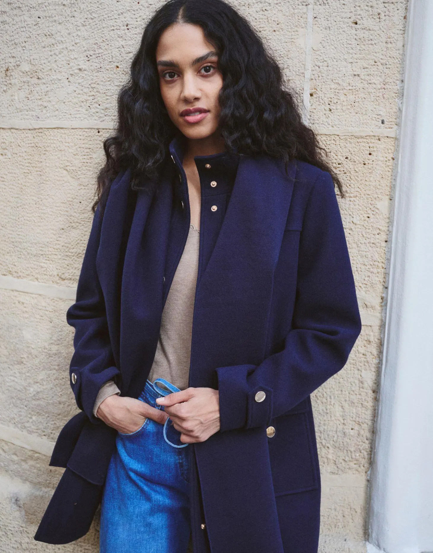 Manteau uni MARINE Femme