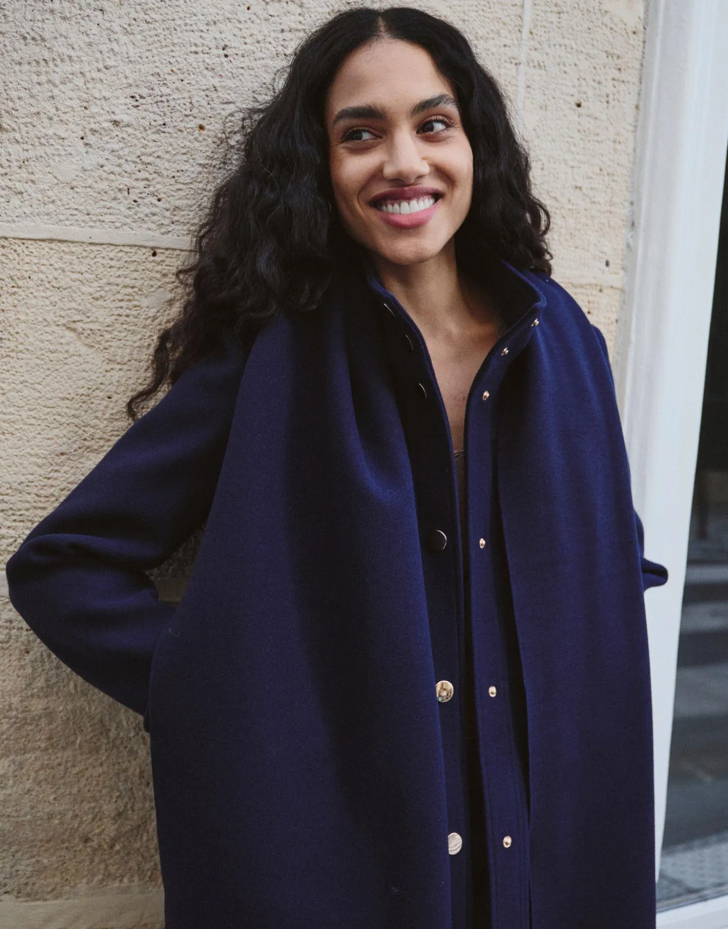 Manteau uni MARINE Femme