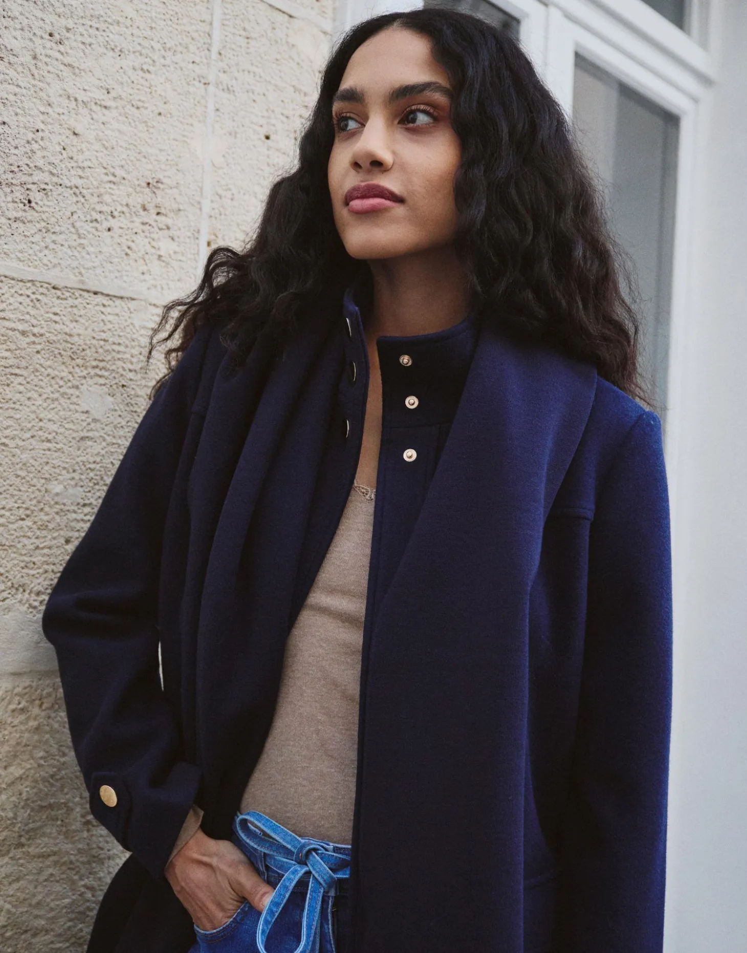 Manteau uni MARINE Femme