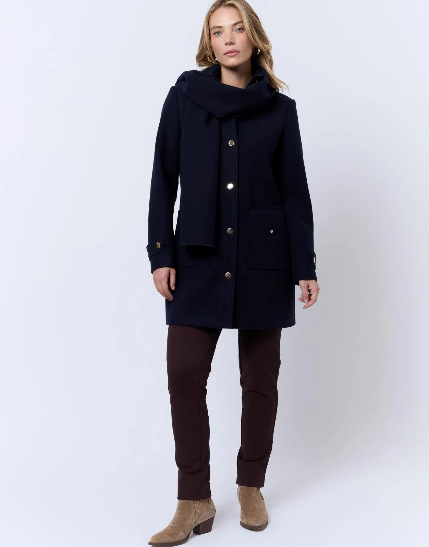 Manteau uni MARINE Femme