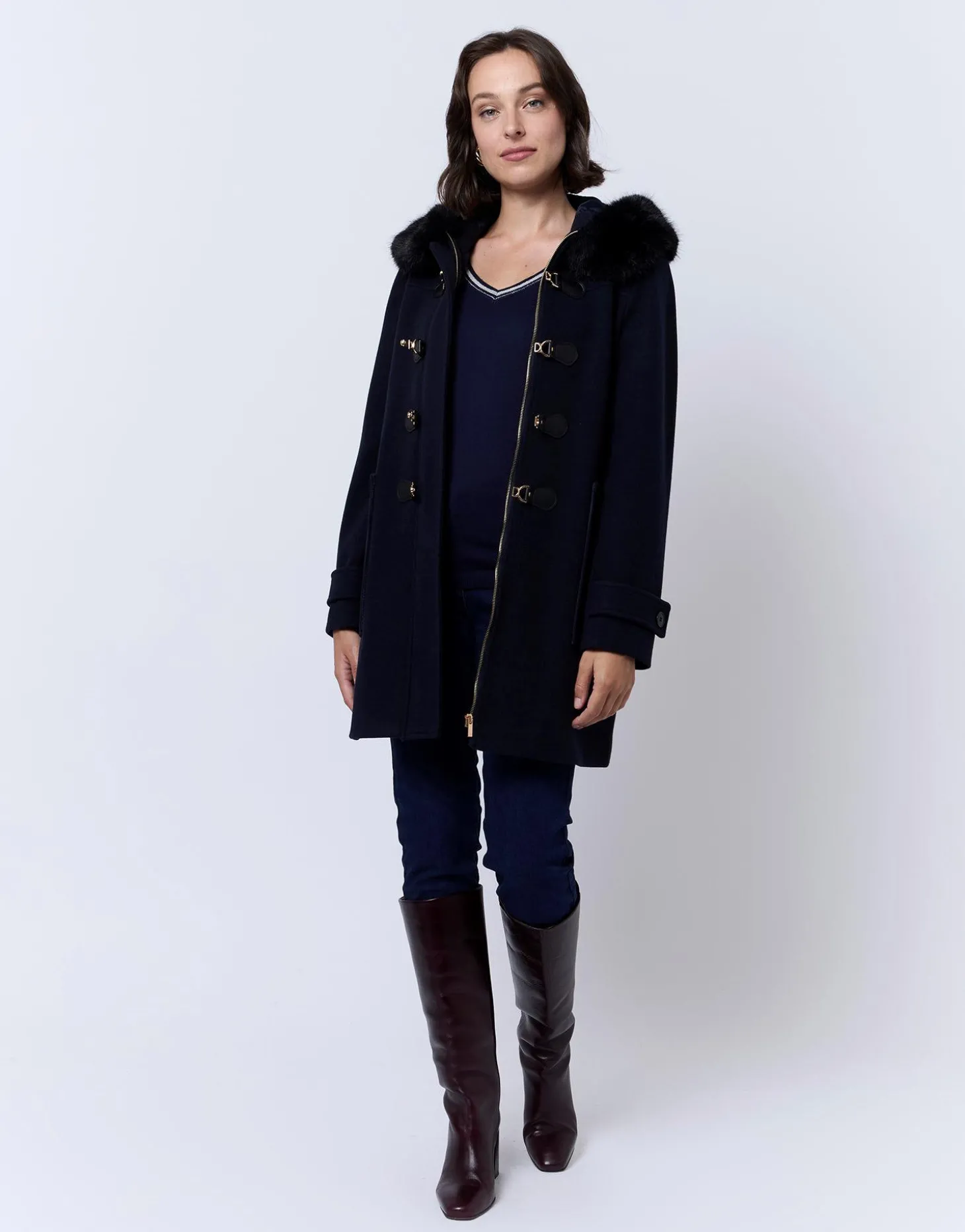 Manteau uni MARINE Femme