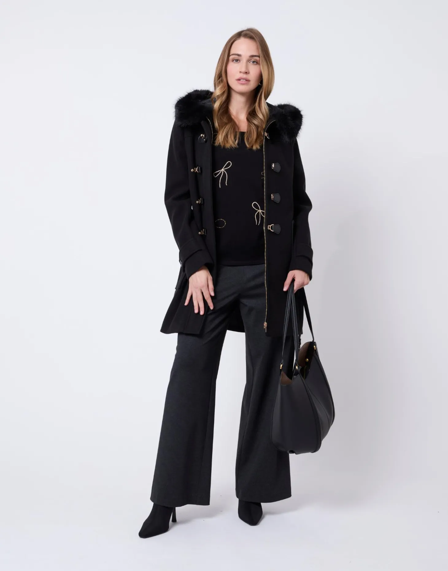 Manteau uni NOIR Femme