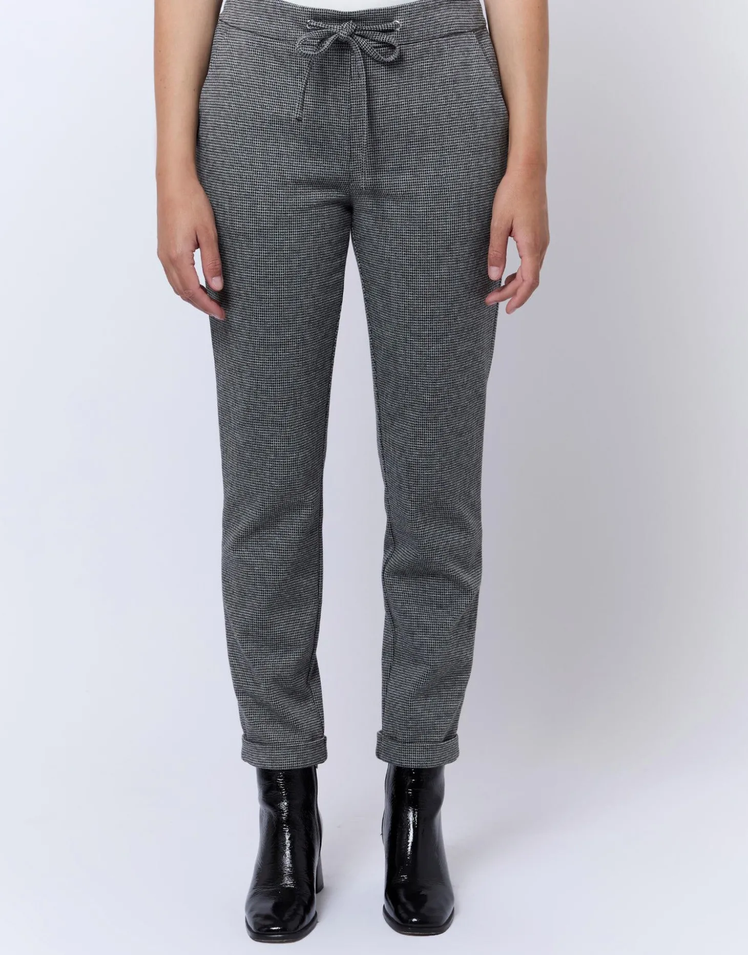 Pantalon 7/8 cigarette pied de puce GRIS Femme