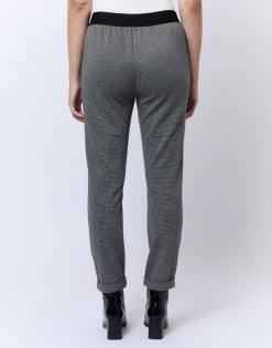 Pantalon 7/8 cigarette pied de puce GRIS Femme