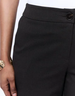 Pantalon 7/8 cigarette pied de puce MARRON Femme