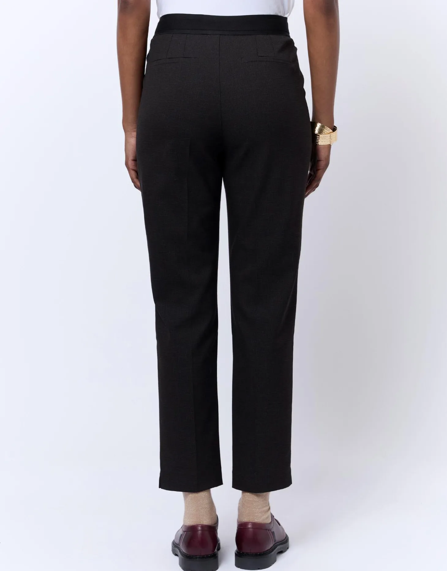 Pantalon 7/8 cigarette pied de puce MARRON Femme