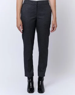 Pantalon 7/8 cigarette pied de puce MARINE Femme
