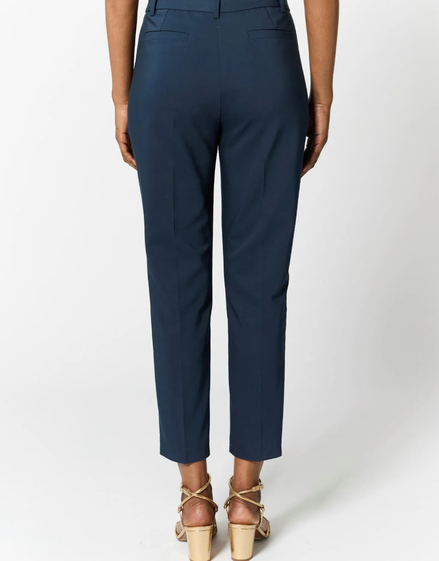 Pantalon 7/8 cigarette uni MARINE Femme