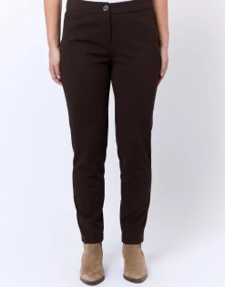 Pantalon 7/8 cigarette uni MARRON Femme