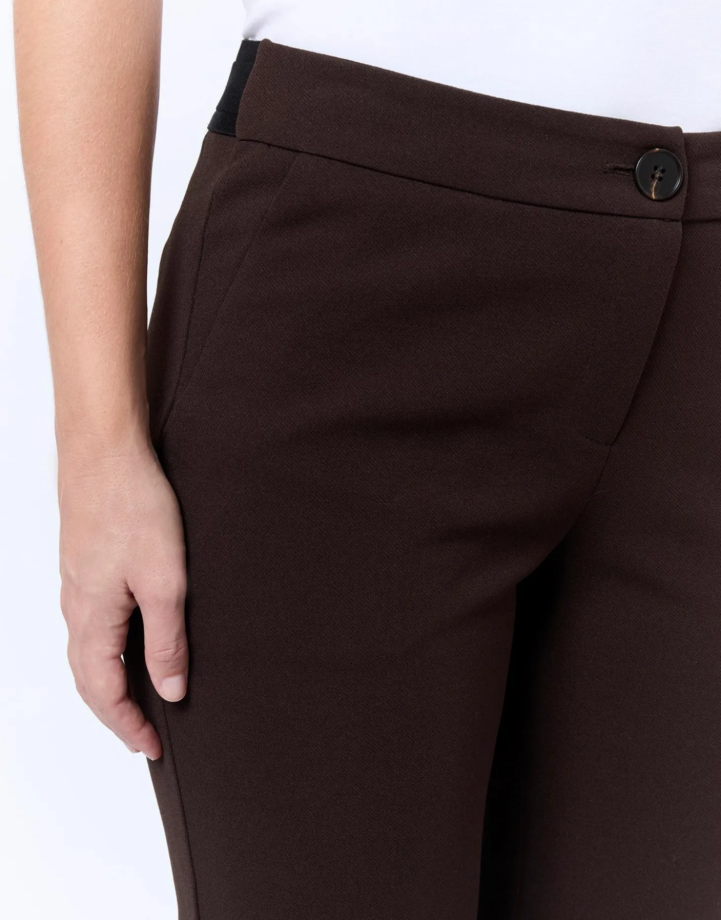 Pantalon 7/8 cigarette uni MARRON Femme