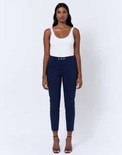 Pantalon 7/8 cigarette uni MARINE Femme