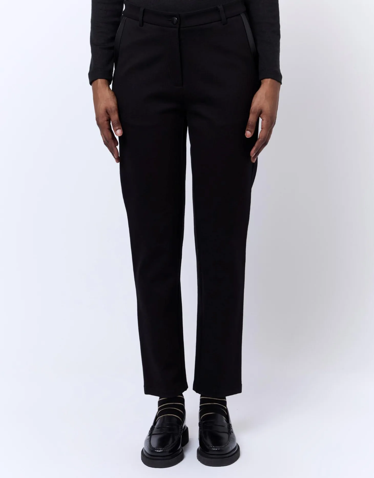 Pantalon 7/8 cigarette uni NOIR Femme