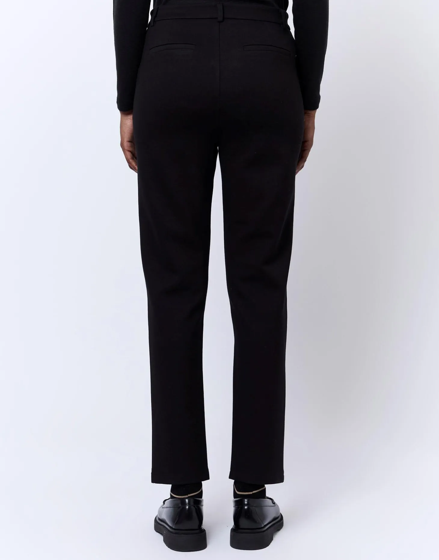 Pantalon 7/8 cigarette uni NOIR Femme