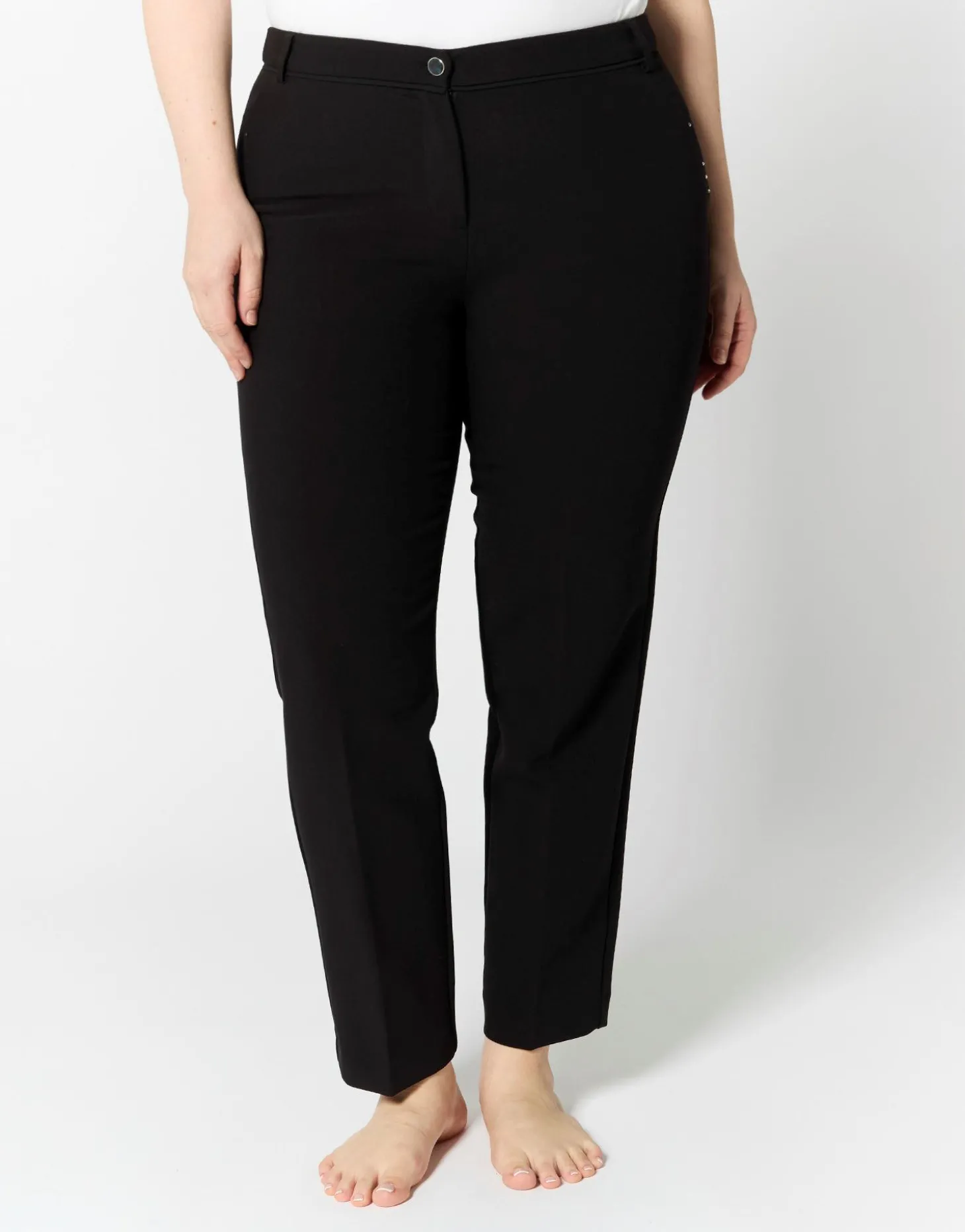 Pantalon 7/8 cigarette uni NOIR Femme