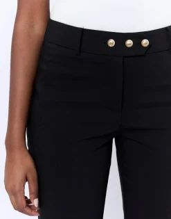 Pantalon 7/8 cigarette uni NOIR Femme