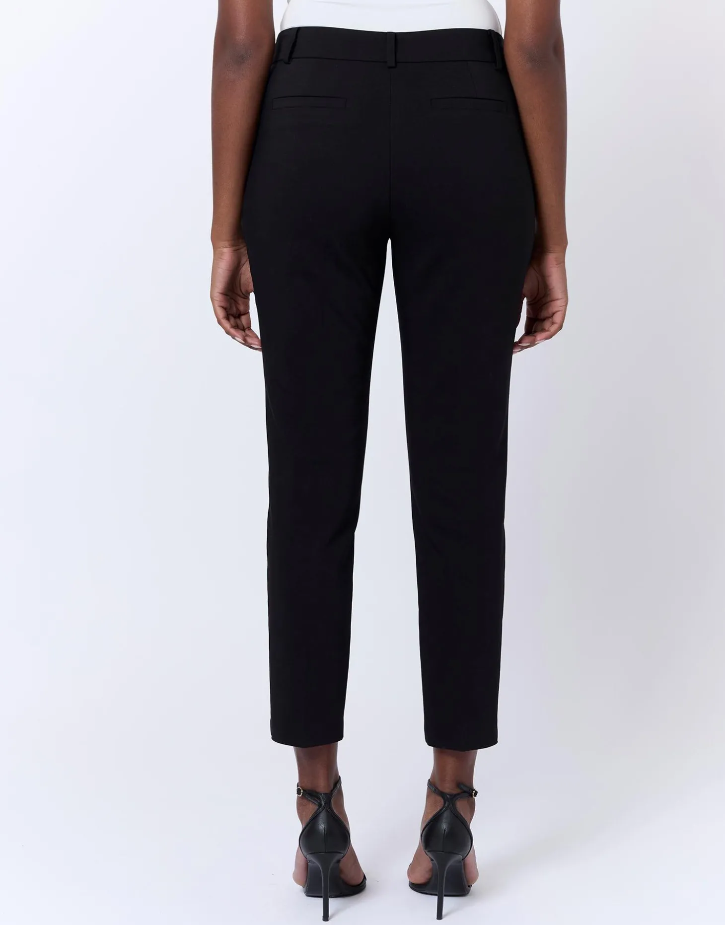 Pantalon 7/8 cigarette uni NOIR Femme