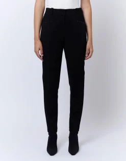 Pantalon 7/8 cigarette uni NOIR Femme