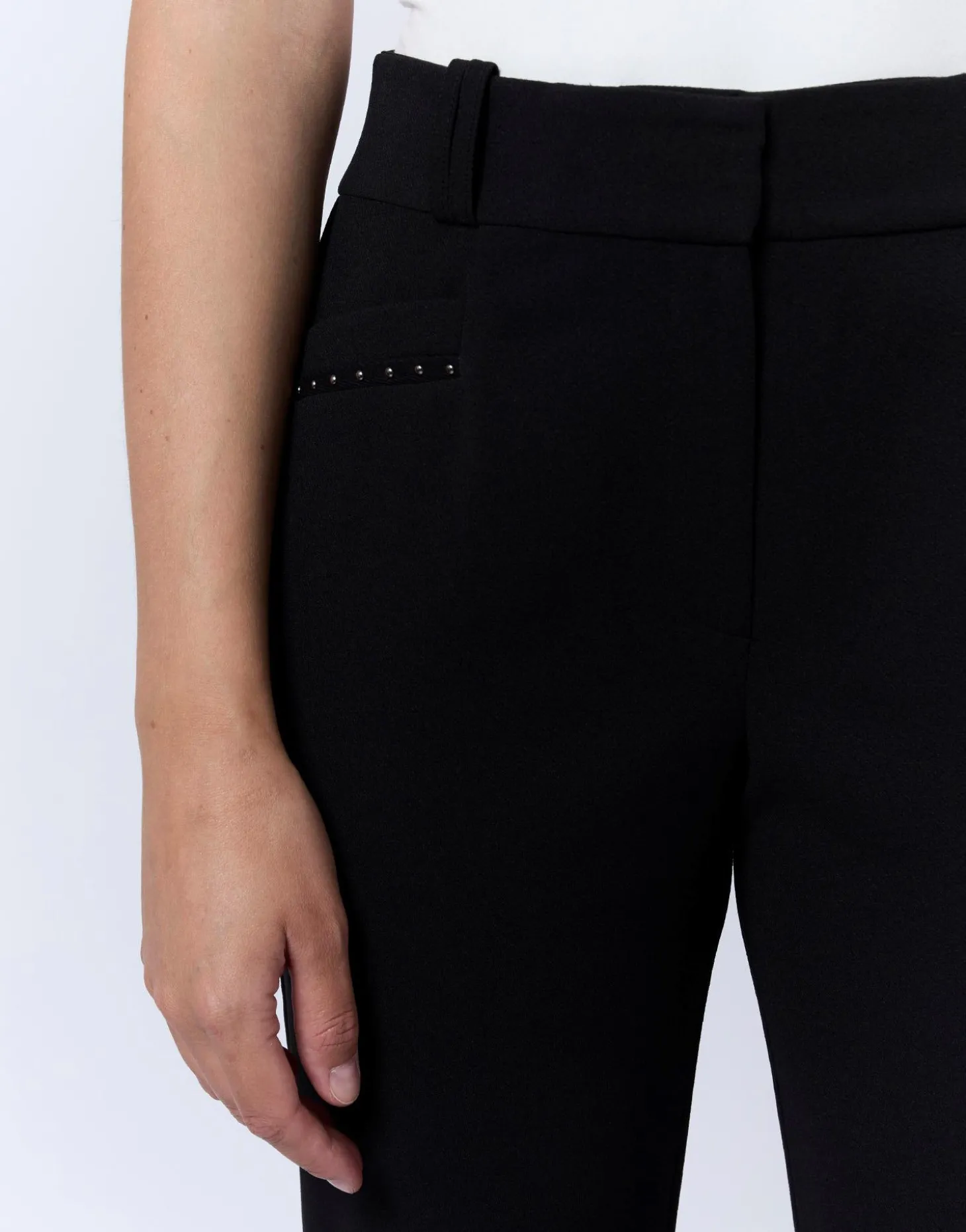 Pantalon 7/8 cigarette uni NOIR Femme