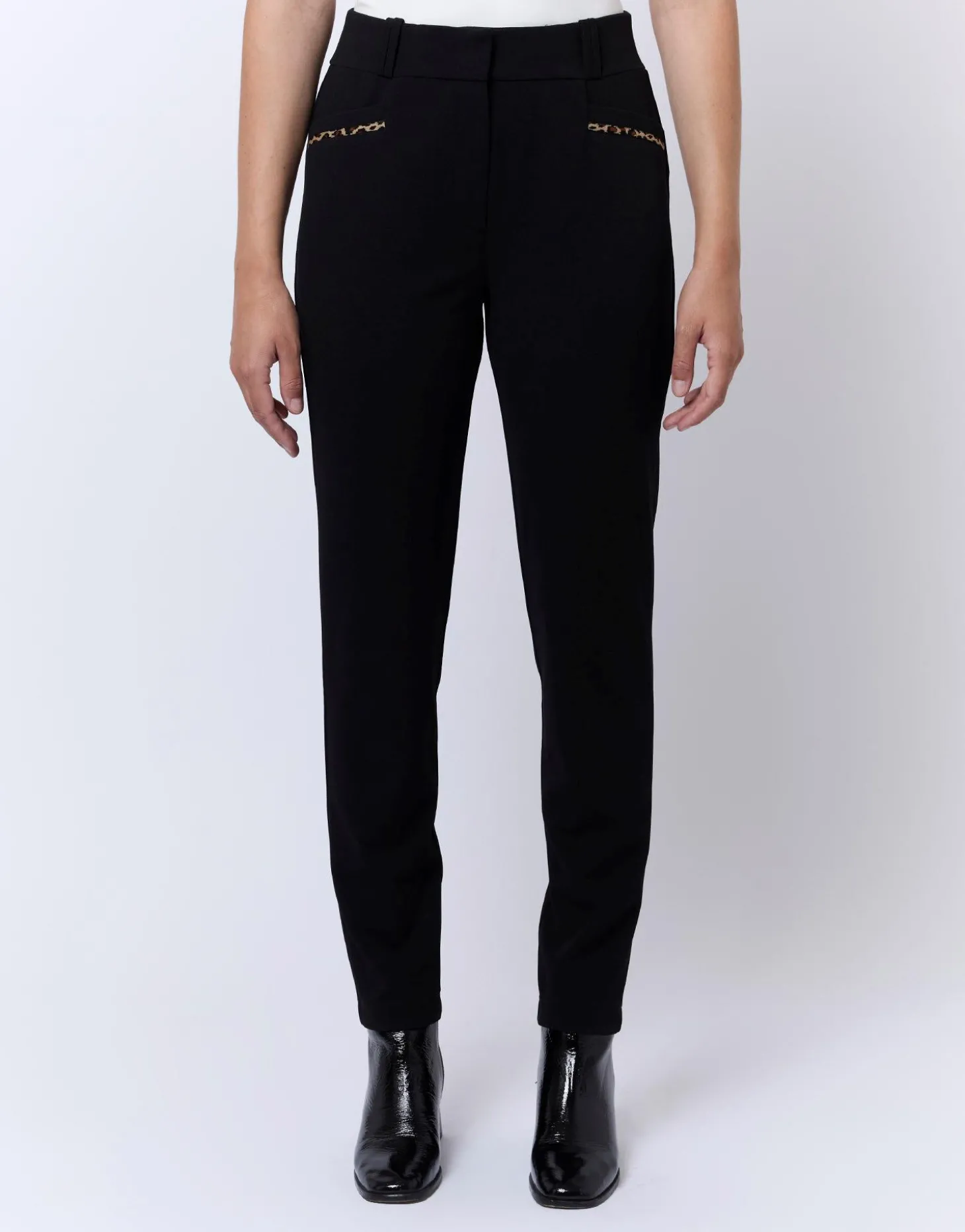 Pantalon 7/8 cigarette uni NOIR Femme