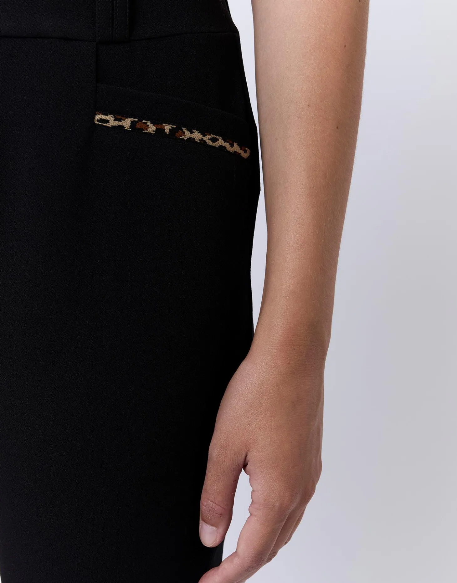 Pantalon 7/8 cigarette uni NOIR Femme