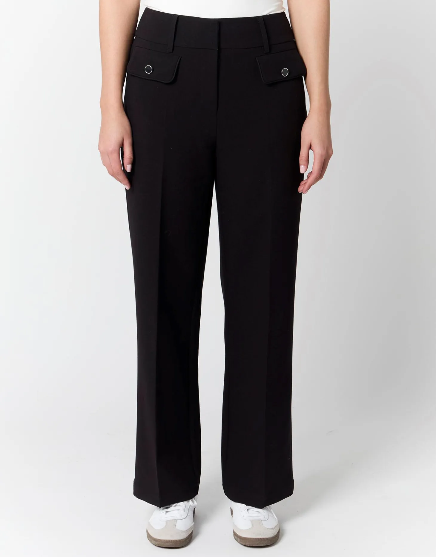 Pantalon 7/8 droit uni NOIR Femme