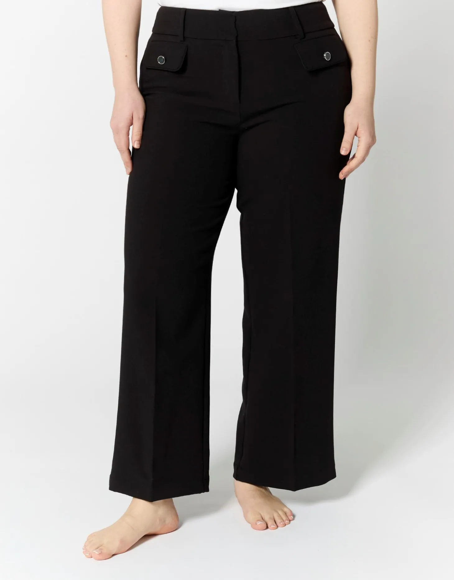 Pantalon 7/8 droit uni NOIR Femme