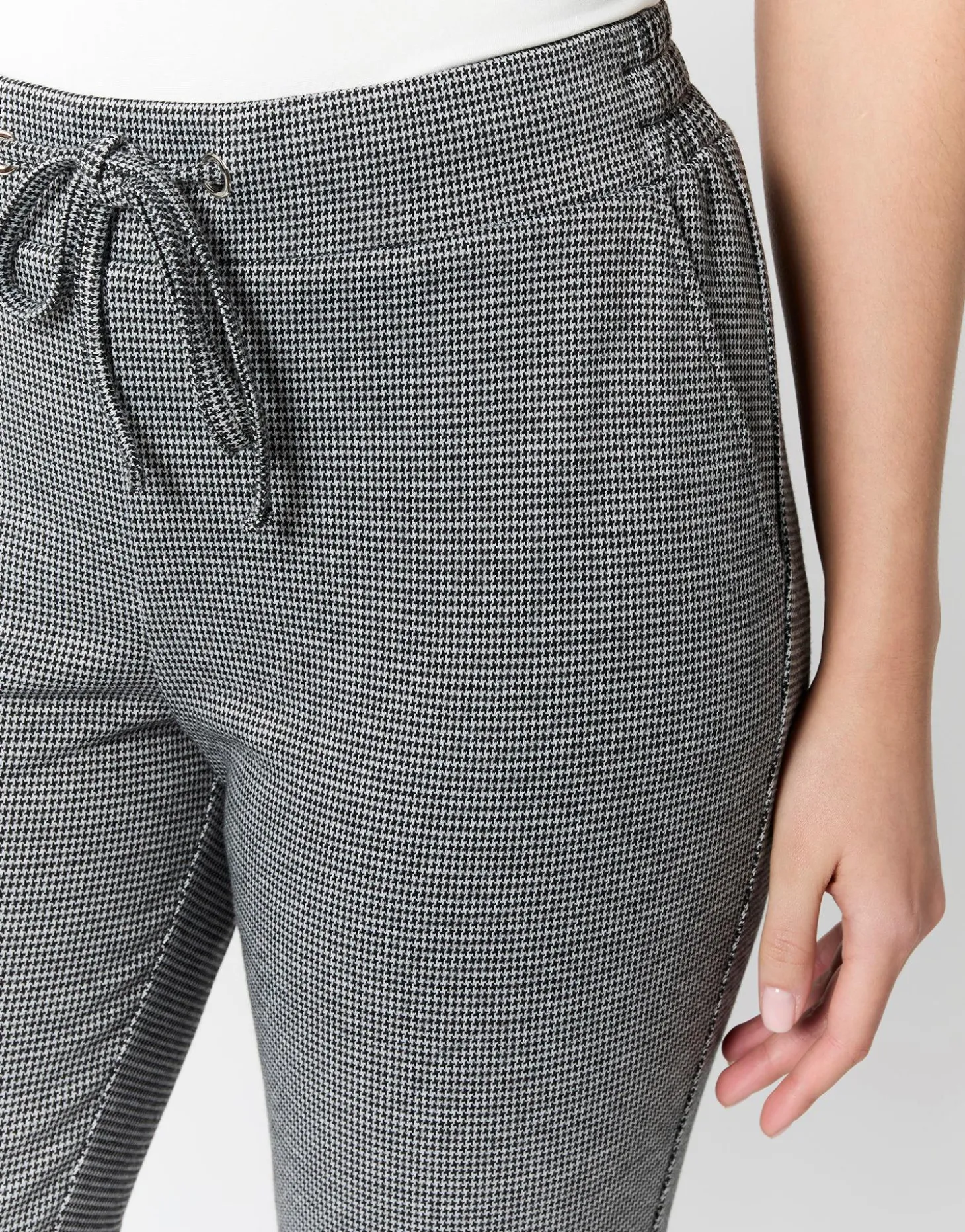 Pantalon 7/8 fuselé pied de puce ANTHRACITE Femme