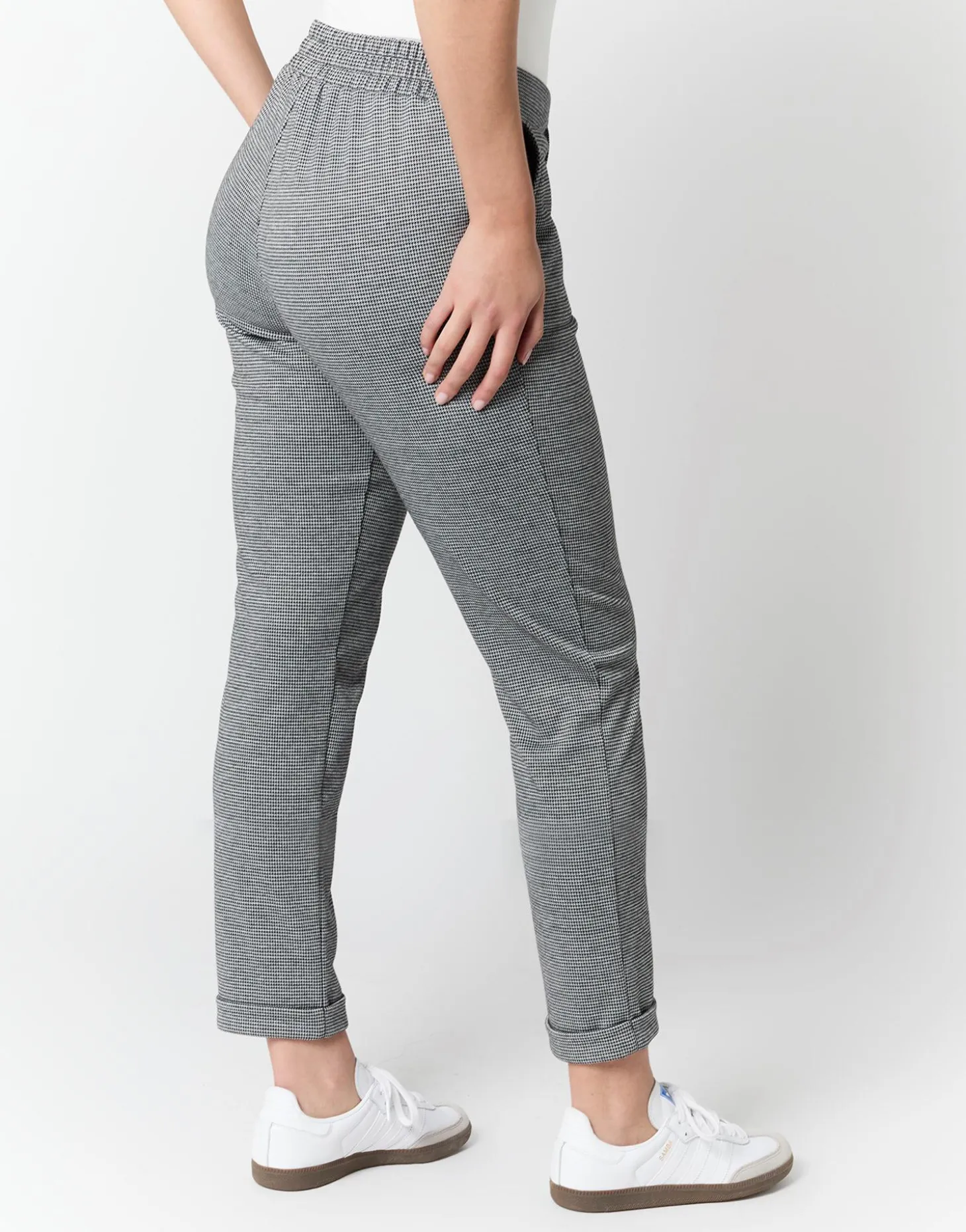Pantalon 7/8 fuselé pied de puce ANTHRACITE Femme