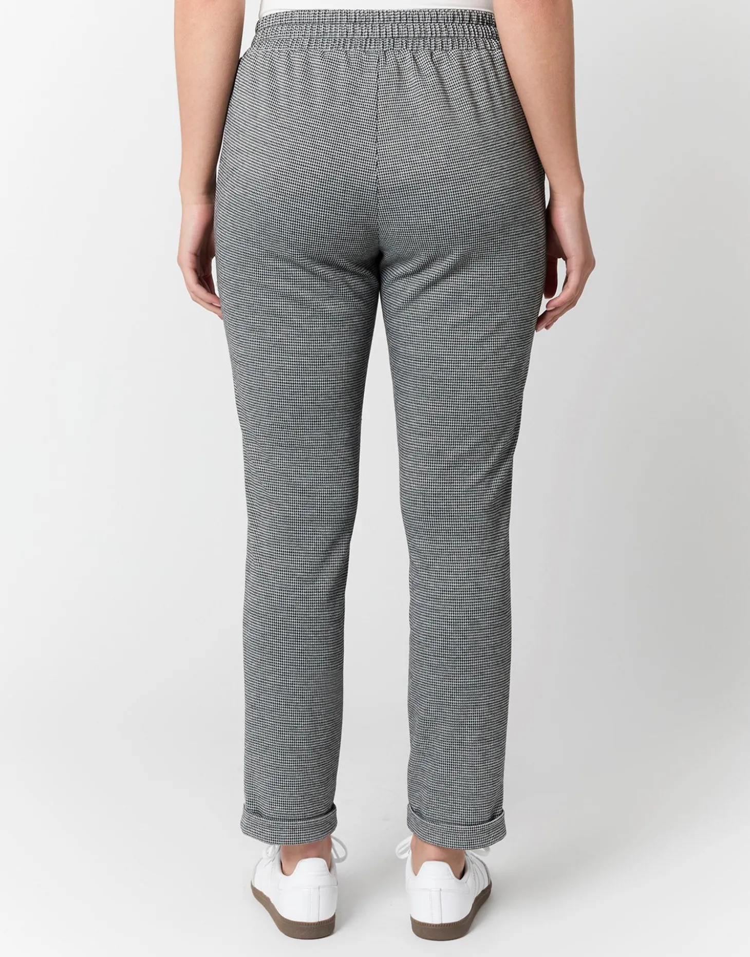 Pantalon 7/8 fuselé pied de puce ANTHRACITE Femme