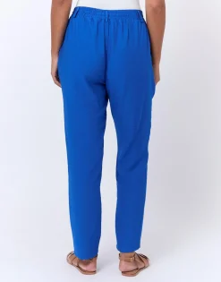Pantalon 7/8 fuselé uni BLEU Femme