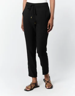 Pantalon 7/8 fuselé uni NOIR Femme