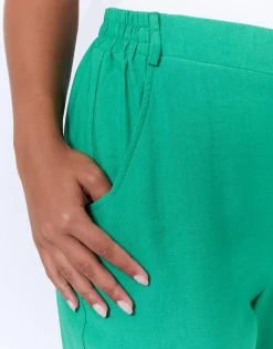 Pantalon 7/8 fuselé uni VERT Femme