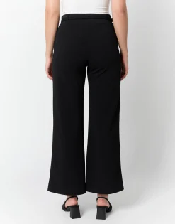 Pantalon 7/8 large uni NOIR Femme