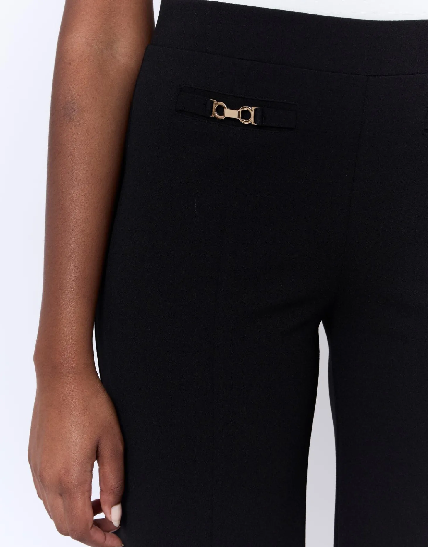 Pantalon 7/8 large uni NOIR Femme