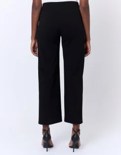 Pantalon 7/8 large uni NOIR Femme