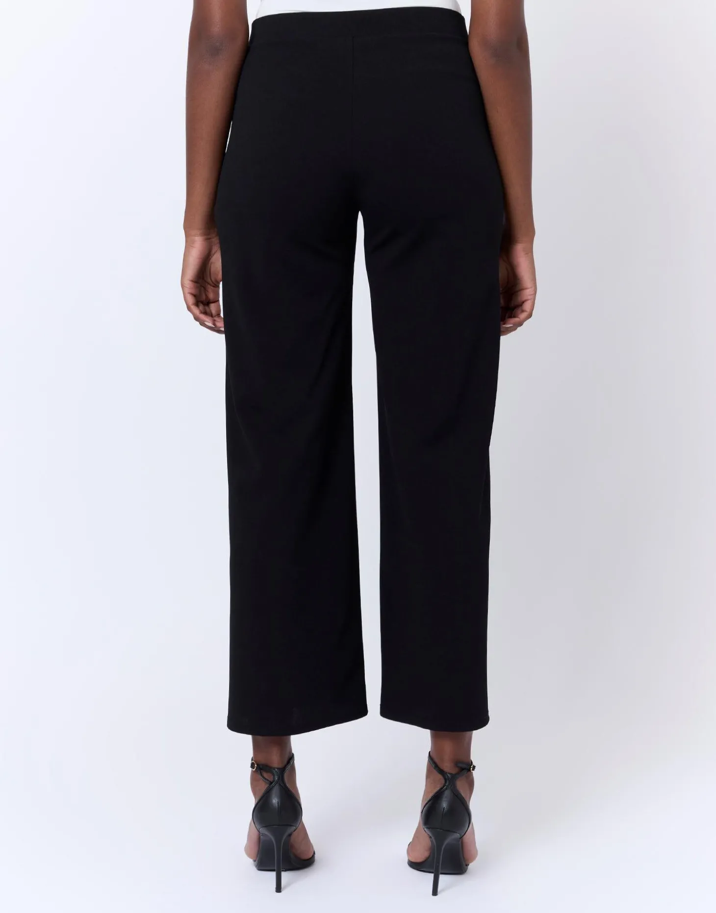 Pantalon 7/8 large uni NOIR Femme
