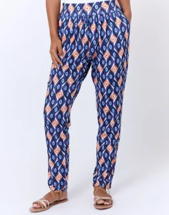 Pantalon 7/8 sarouel imprimé BLEU Femme
