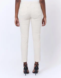 Pantalon 7/8 slim uni BEIGE Femme