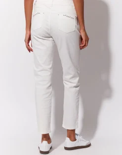 Pantalon 7/8 slim uni BLANC Femme