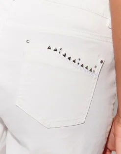 Pantalon 7/8 slim uni BLANC Femme