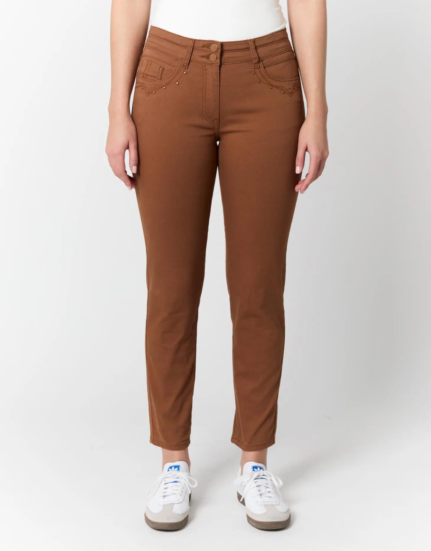 Pantalon 7/8 slim uni CAMEL Femme