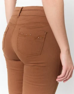 Pantalon 7/8 slim uni CAMEL Femme
