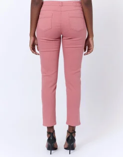 Pantalon 7/8 slim uni FRAMBOISE Femme